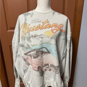 Ford White Cotton-Polyester Blend Sweatshirt